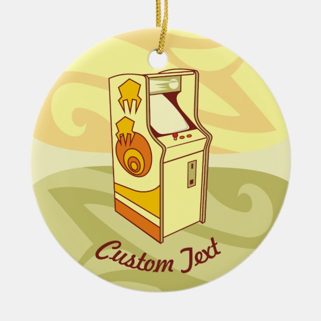 Tall arcade game console ceramic ornament (Front)