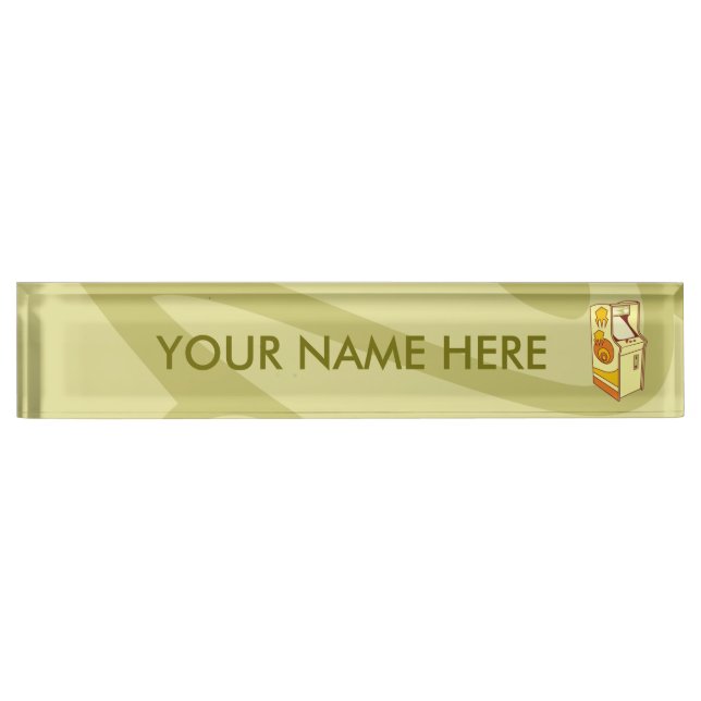 Tall arcade game console desk name plate (Front)