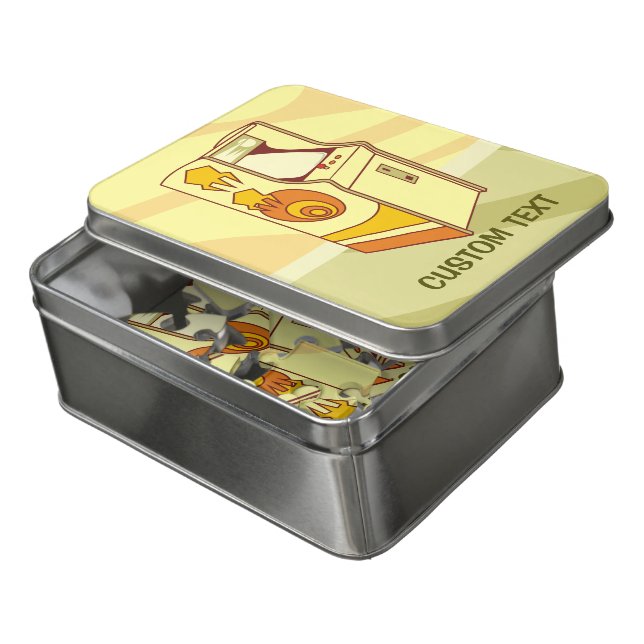 Tall arcade game console jigsaw puzzle (Lid Open)