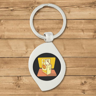 Tall arcade game console keychain