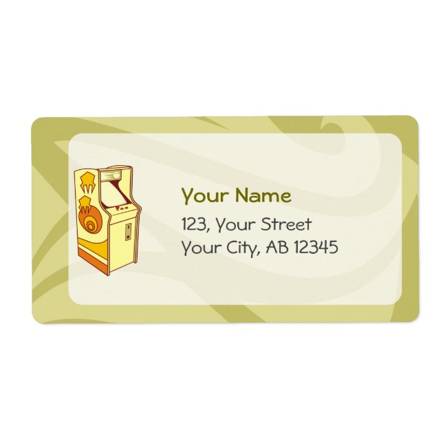 Tall arcade game console label (Front)