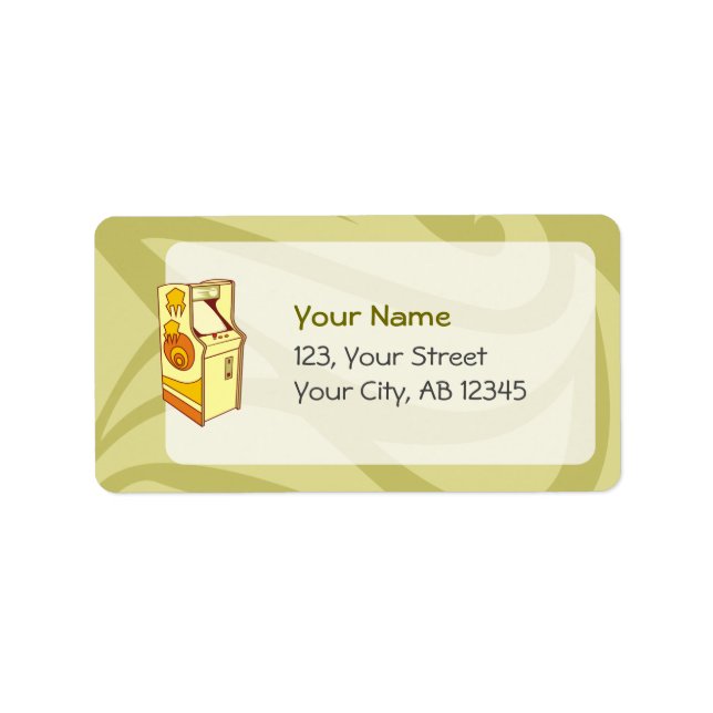 Tall arcade game console label (Front)