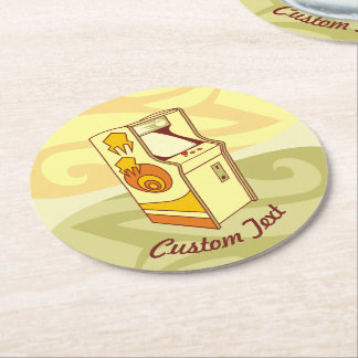 Tall arcade game console round paper coaster