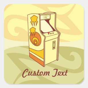 Tall arcade game console square sticker