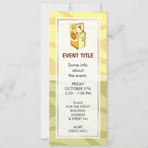 Tall Arcade Games Console Invitation