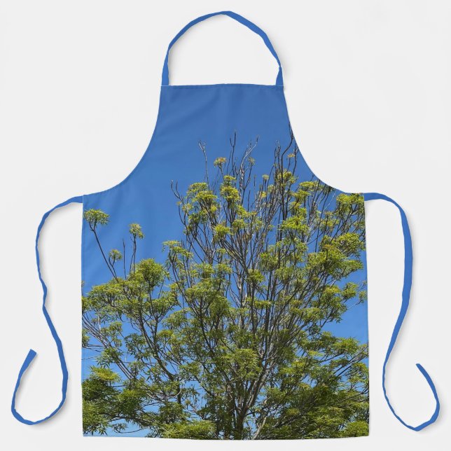 Tall Ash Tree In The Beautiful Blue Sky Photo Apron (Front)