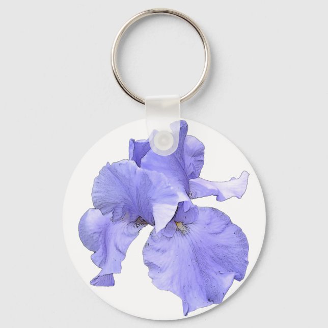 Tall Bearded Purple Iris Keychain (Front)