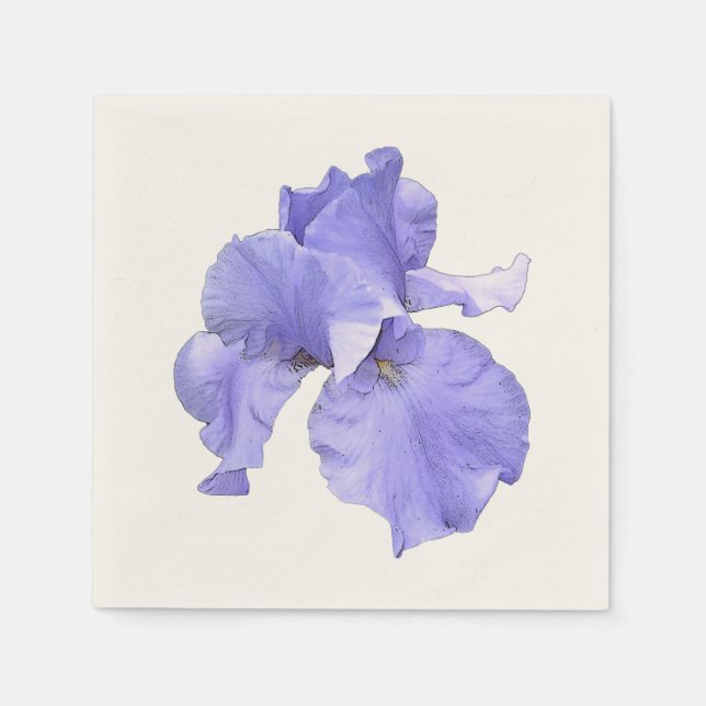Tall Bearded Purple Iris Napkins (Front)
