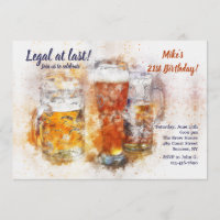 Tall Beer Glasses Invitation