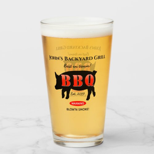 Tall Beer Soda Drinking Glasses Home Grill BBQ