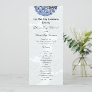 Tall Blue Hydrangea Wedding Ceremony Programs