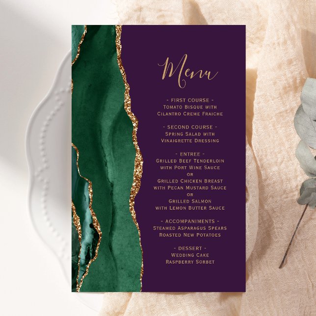 Tall Budget Emerald Green Gold Agate Plum Wedding (Creator Uploaded)