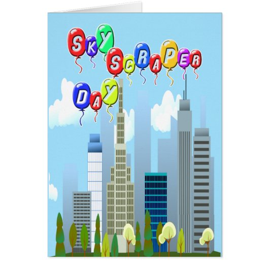 Tall Buildings! Skyscraper Day Cards (Front)