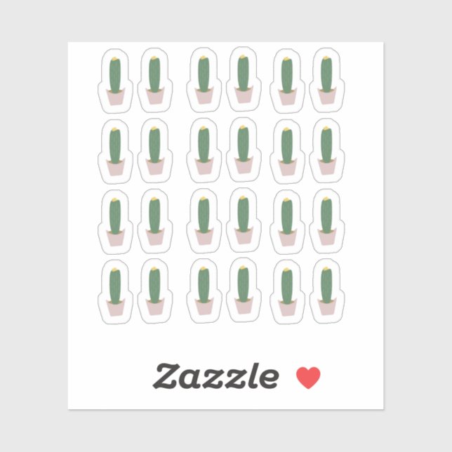 Tall Cactus Potted Botanical Cacti Desert Sticker (Sheet)