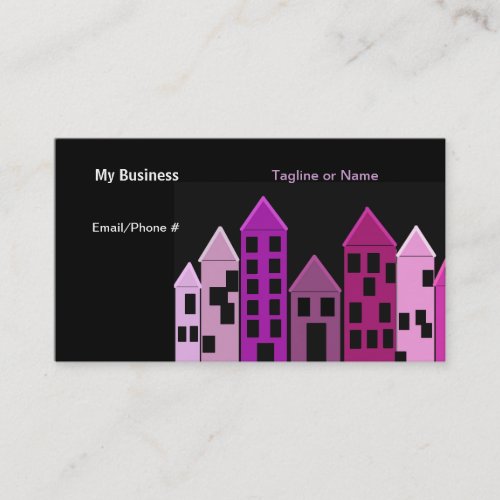 Tall Castle Buildings Silhouette Business Card