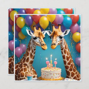**"Tall Celebrations: A Giraffe's Birthday Bash"** Invitation