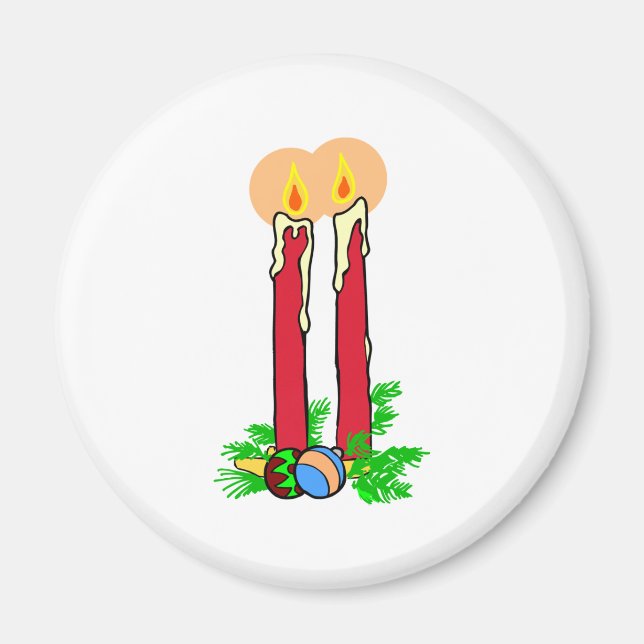 Tall Christmas Candles Magnet (Front)