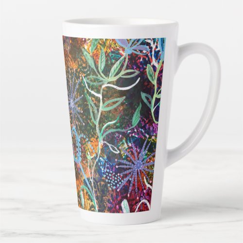 Tall colorful mug latte mug