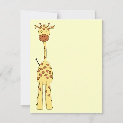 Tall Cute Giraffe. Cartoon Animal. Invites