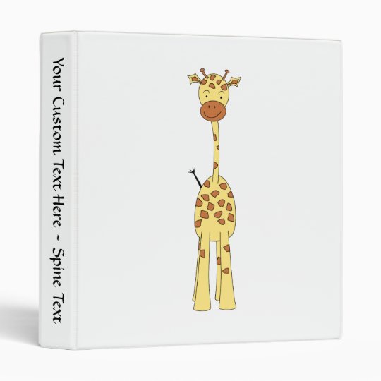 Tall Cute Giraffe. Cartoon Animal. Binder