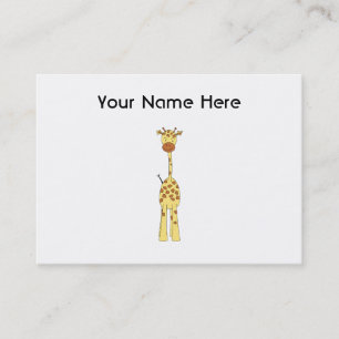 Tall Cute Giraffe. Cartoon Animal. Business Card