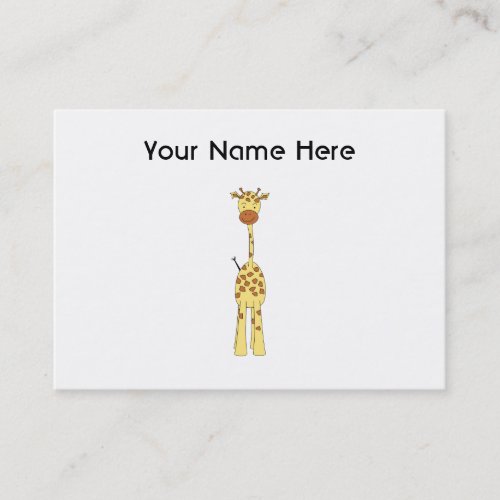 Tall Cute Giraffe. Cartoon Animal. Business Card