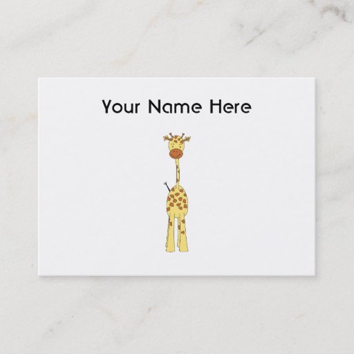Customizable Tall Cute Giraffe. Cartoon Animal. Business Card