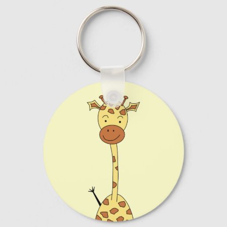 Tall Cute Giraffe. Cartoon Animal. Keychain