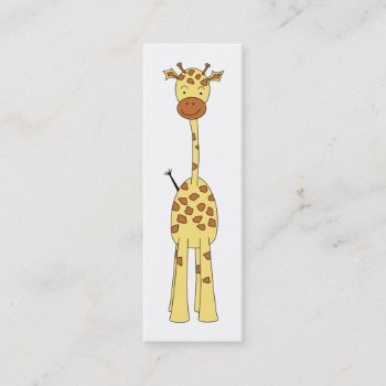Tall Cute Giraffe. Cartoon Animal. Mini Business Card by Animal_Art_By_Ali at Zazzle