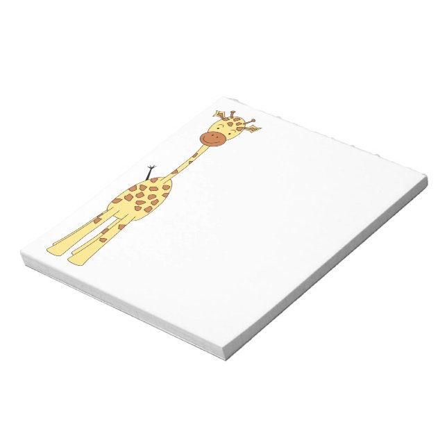 Tall Cute Giraffe. Cartoon Animal. Notepad (Rotated)
