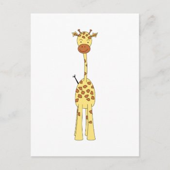 Tall Cute Giraffe. Cartoon Animal. Postcard by Animal_Art_By_Ali at Zazzle