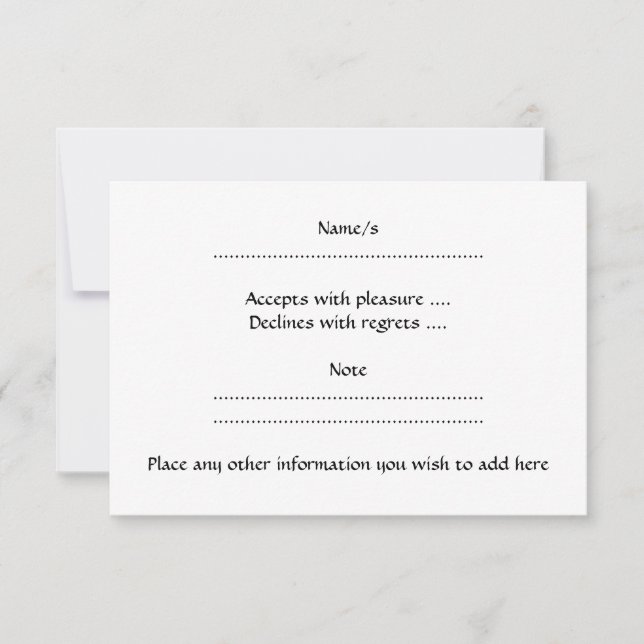 Tall Cute Giraffe. Cartoon Animal. RSVP Card (Front)
