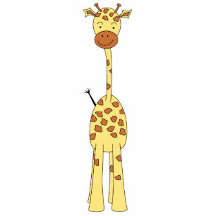 Tall Cute Giraffe. Cartoon Animal. Statuette