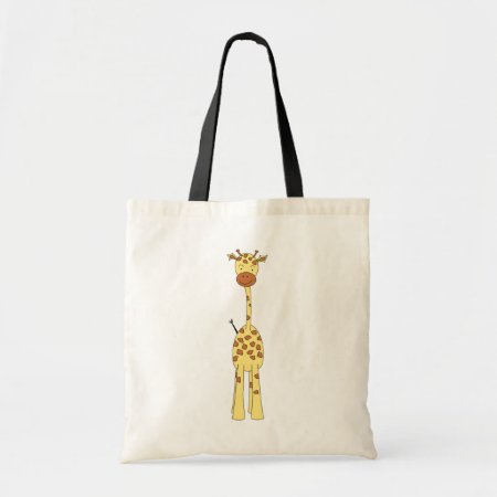 Tall Cute Giraffe. Cartoon Animal. Tote Bag