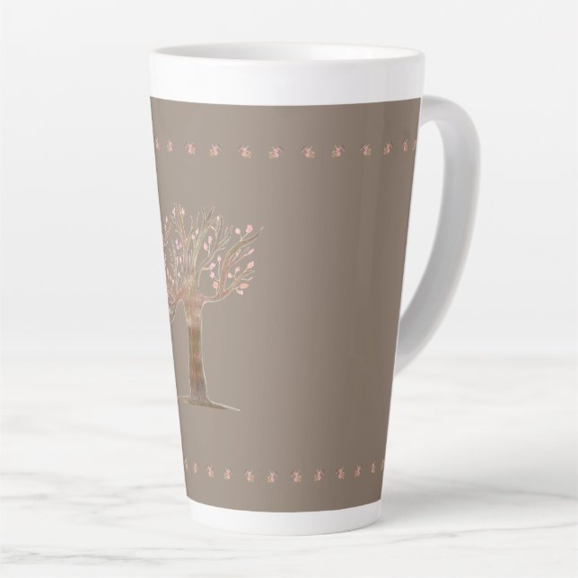 Tall Decorative Coffee Latte Mug (Right Angle)