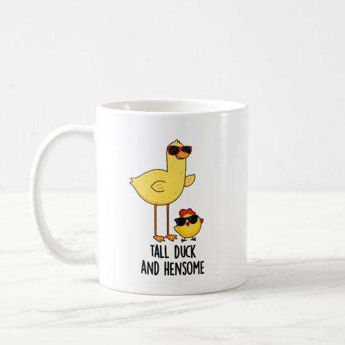 Tall Duck And Hensome Funny Animal Pun  Coffee Mug