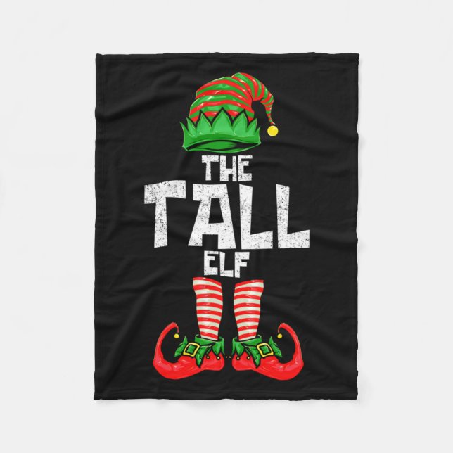 Tall Elf Christmas Matching Family  Fleece Blanket (Front)