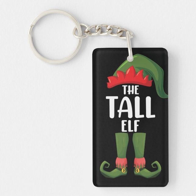 Tall Elf Matching Family Christmas  Keychain (Front)
