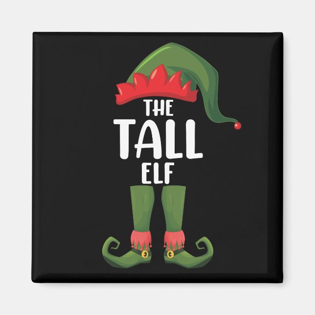 Tall Elf Matching Family Christmas  Magnet (Front)