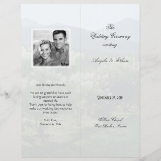 Tall, Folded Scenic Background Wedding Program