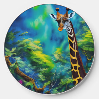 Tall Giraffe in the Trees Spiral Notebook Wireless Charger