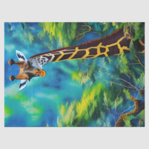 Tall Giraffe in the trees Tissue Paper