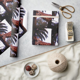 Tall Giraffe Tales Under The Palm Tree, Wrapping Paper
