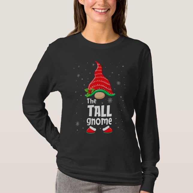 Tall Gnome Matching Family Group Christmas Party P T-Shirt (Front)
