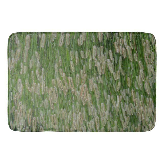 Tall Green Grasses Seeds Bath Mat (Front)