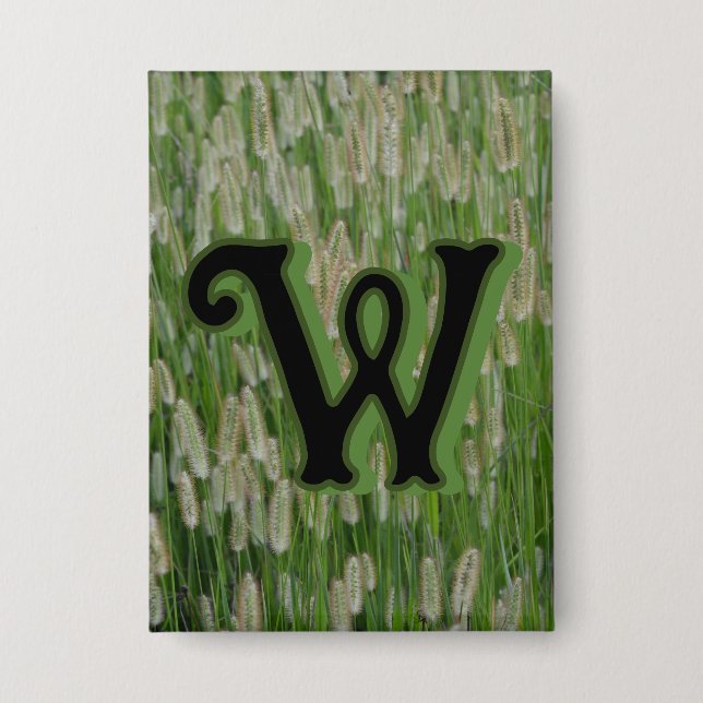 Tall Green Grasses Seeds Button (Front)