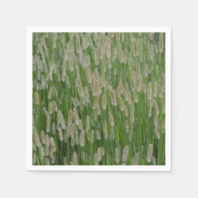Tall Green Grasses Seeds Napkins (Front)