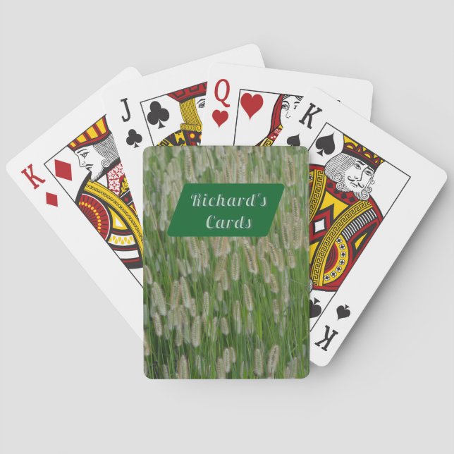 Tall Green Grasses Seeds Poker Cards (Back)