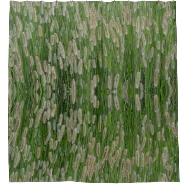 Tall Green Grasses Seeds Shower Curtain (Front)