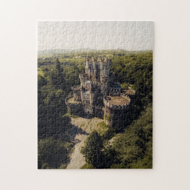 Tall Grey Stone Castle in Wooded Ireland Jigsaw Puzzle (Vertical)